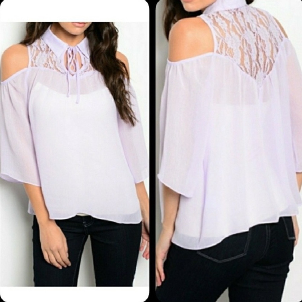 Purple cold shoulder top!